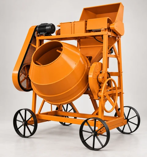 Imagem ilustrativa de betoneira 600 litros com carregador automático